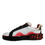 Thumbnail: Dolce & Gabbana White Red Crystals Leather Portofino Sneakers Shoes