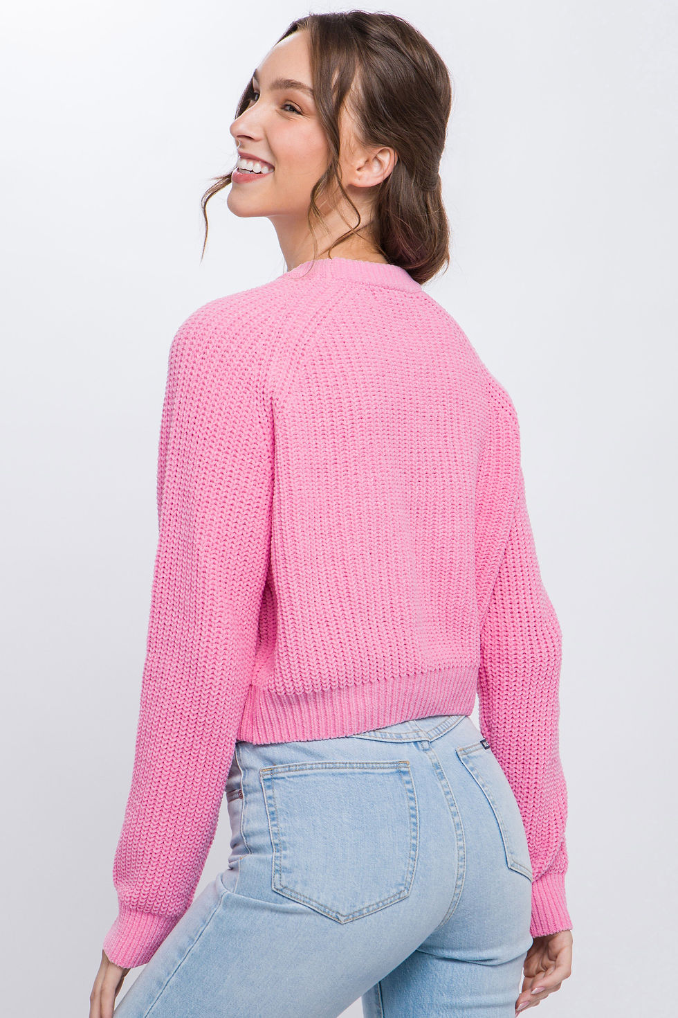 Thumbnail: Knit Pullover Sweater With Cold Shoulder Detail