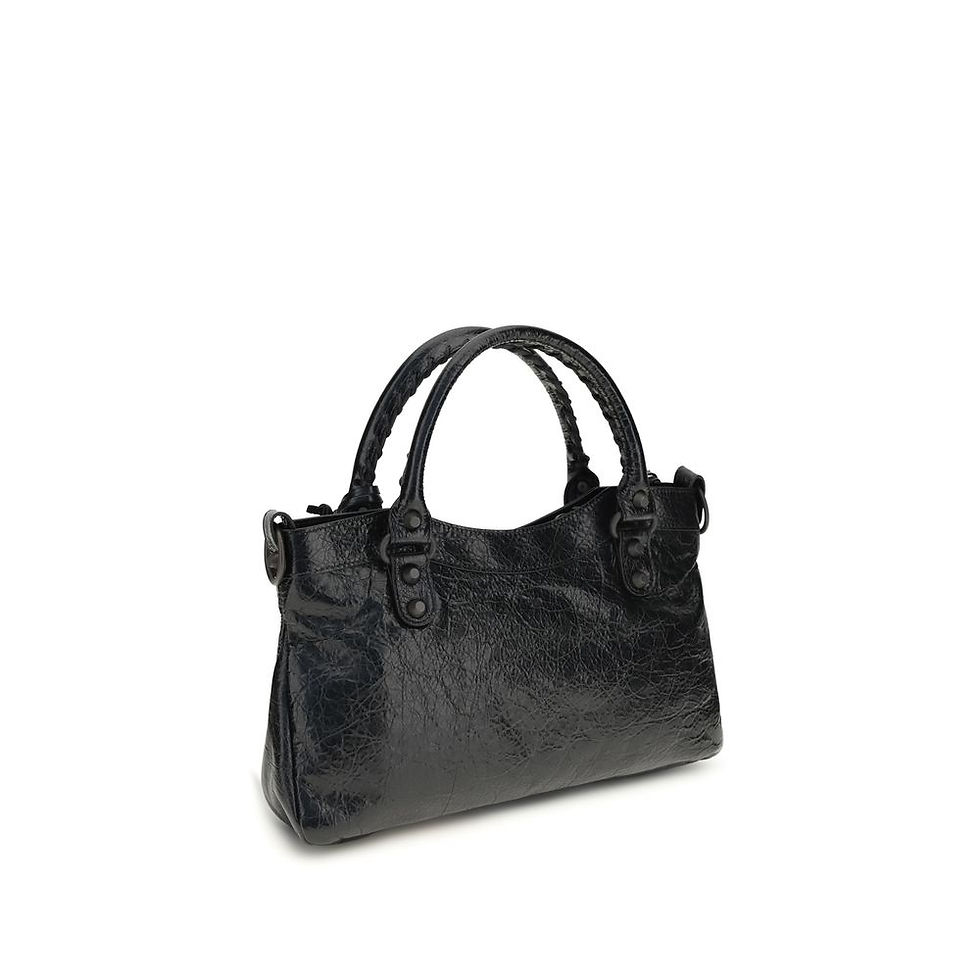 Thumbnail: Balenciaga Black Lamb Ovis Aries Aries Shoulder Bag