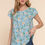 Thumbnail: Short Tulip Slv Floral Print Woven Top           
