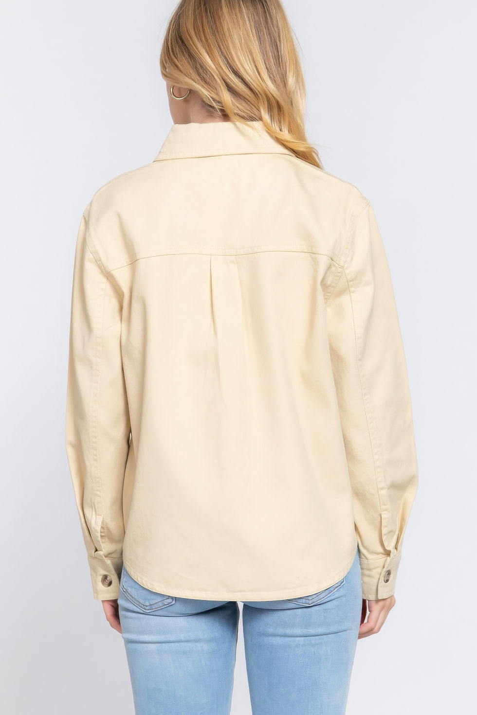 Thumbnail: Button Down Cotton Denim Shacket   