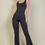 Thumbnail: Solid Flare Leg Sports Jumpsuit