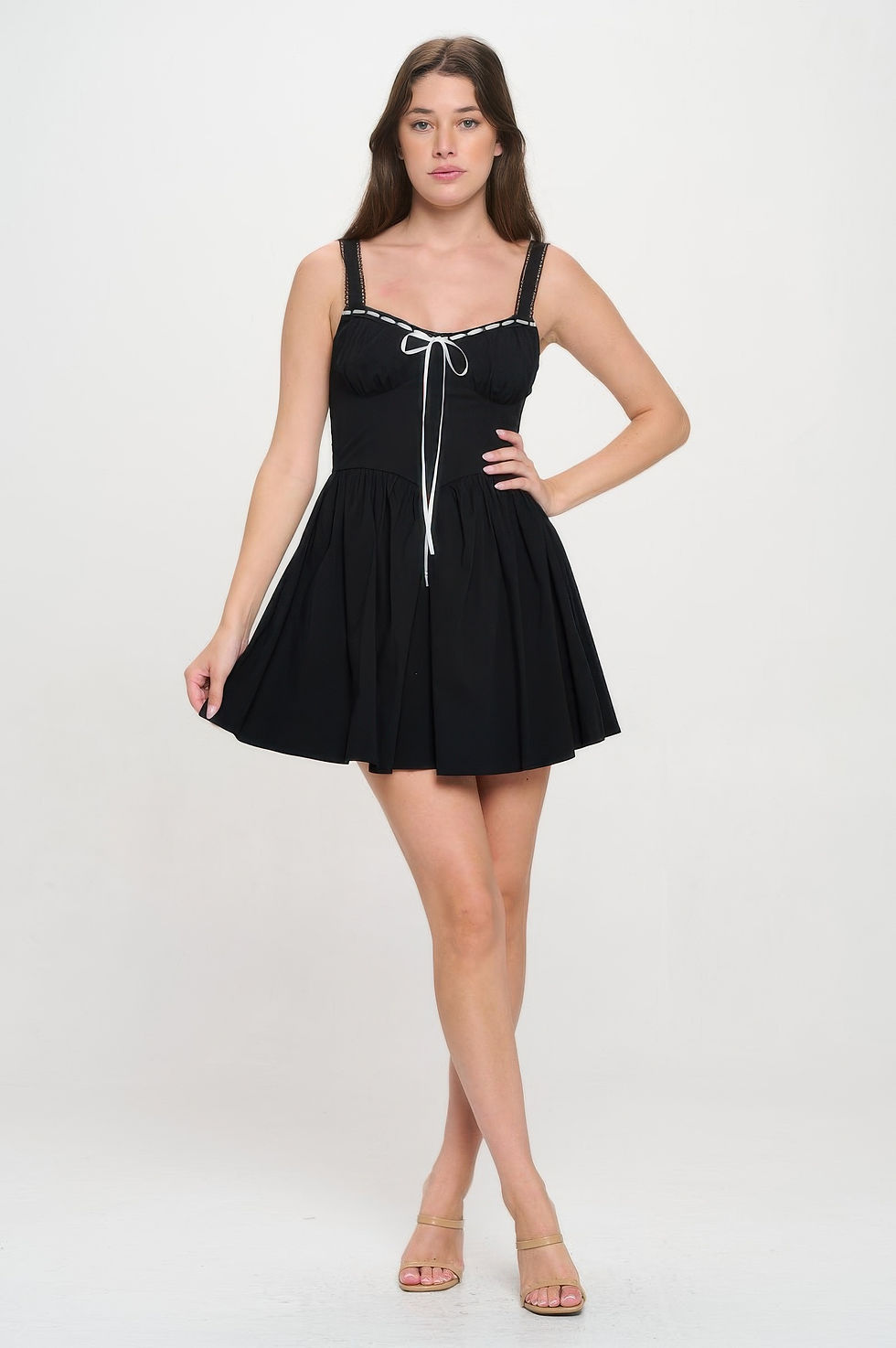 Thumbnail: Front Ribbon Tie Bustier Dress        
