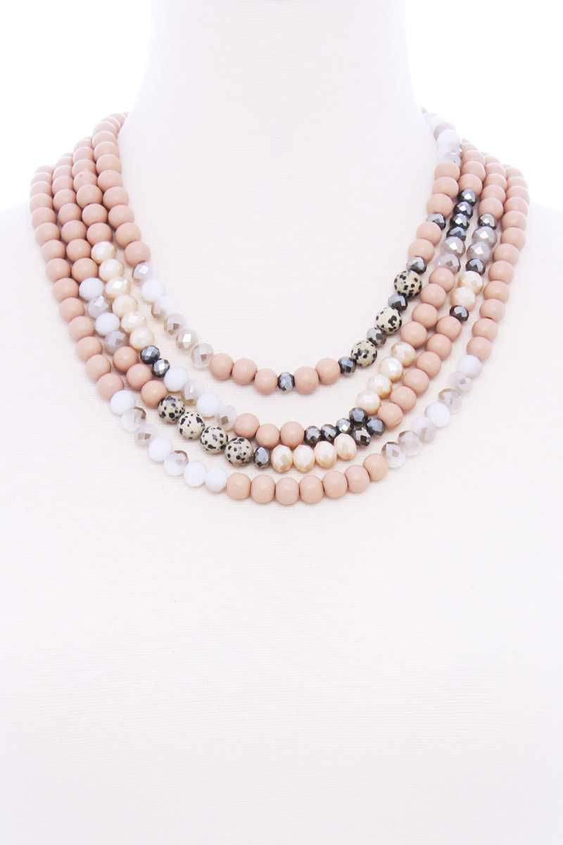 Thumbnail: Chunky 4 Layered Bead Multi Necklace