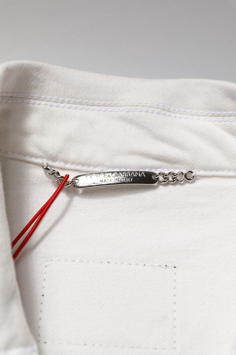 Thumbnail: Dolce & Gabbana White Graffiti Cotton Stretch Denim Jacket