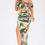 Thumbnail: Plus Tropical Off Shoulder Draped Slv Maxi Dress