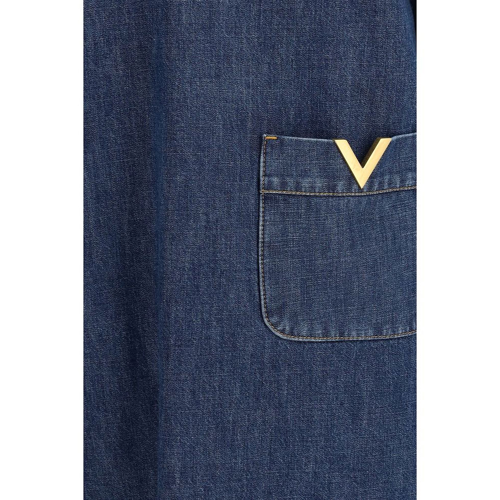 Thumbnail: Valentino Blue Cotton Casual Dress