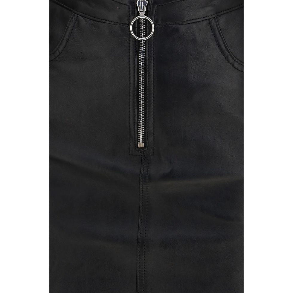 Thumbnail: Fiorucci Black Lamb Leather Mini Skirt