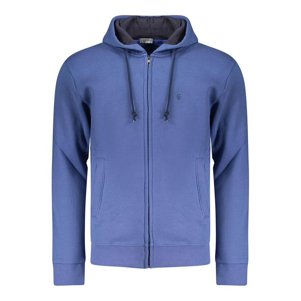 Thumbnail: Coveri Moving Blue Cotton Men's Hoodie Sweatshirt