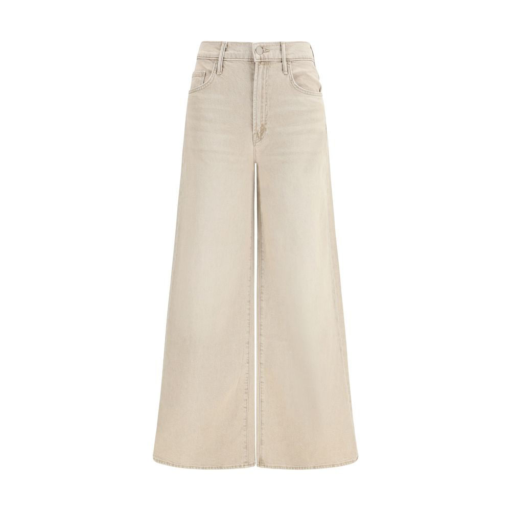 Mother Denim Beige Cotton Flared Jeans
