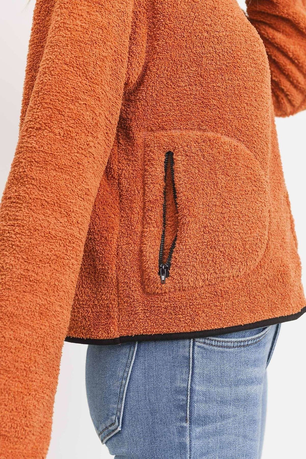 Thumbnail: Long Sleeve Half Zipper Pullover Loopie Terry