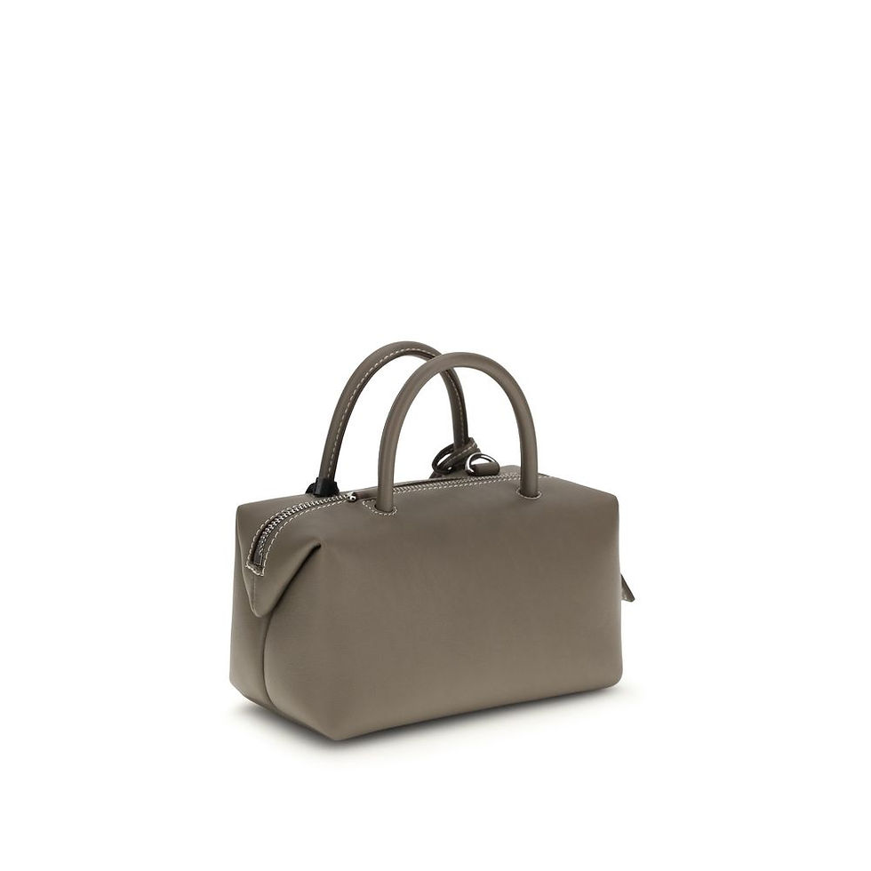 Thumbnail: Max Mara Gray Calf Leather Bos Taurus Handbag