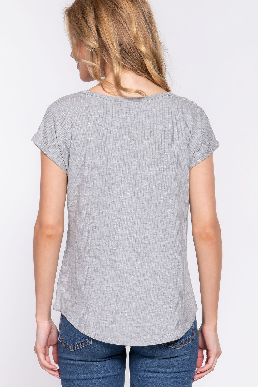 Thumbnail: Short Dolman Slv Rib Knit Top        