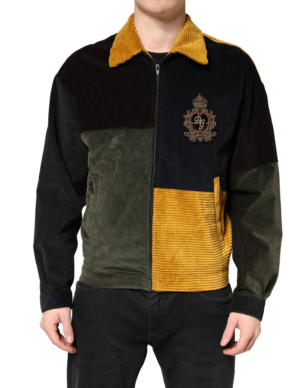 Thumbnail: Dolce & Gabbana Multicolor Patchwork Corduroy Crest Jacket