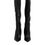 Thumbnail: Dolce & Gabbana Black Leather Heels Knee High Boots Shoes