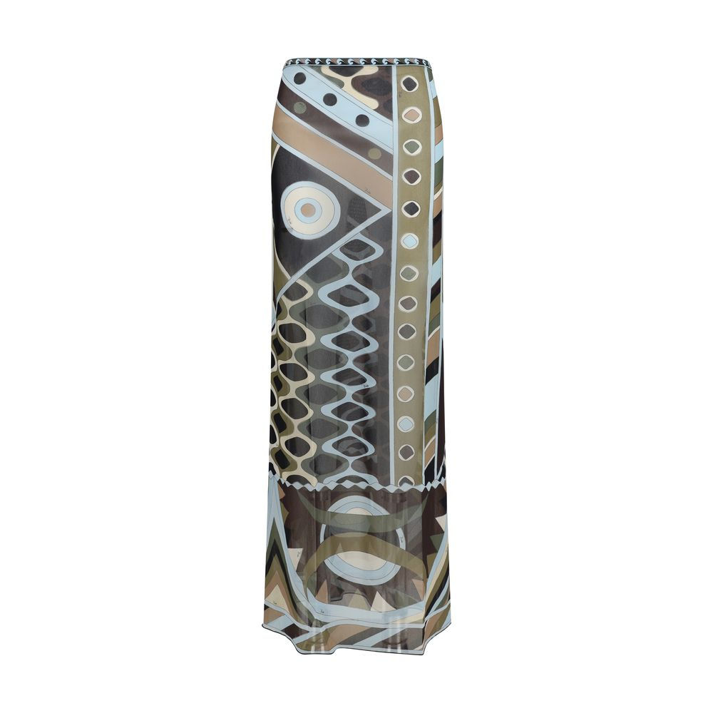 Emilio Pucci Bicolor Polyamide Long Skirt