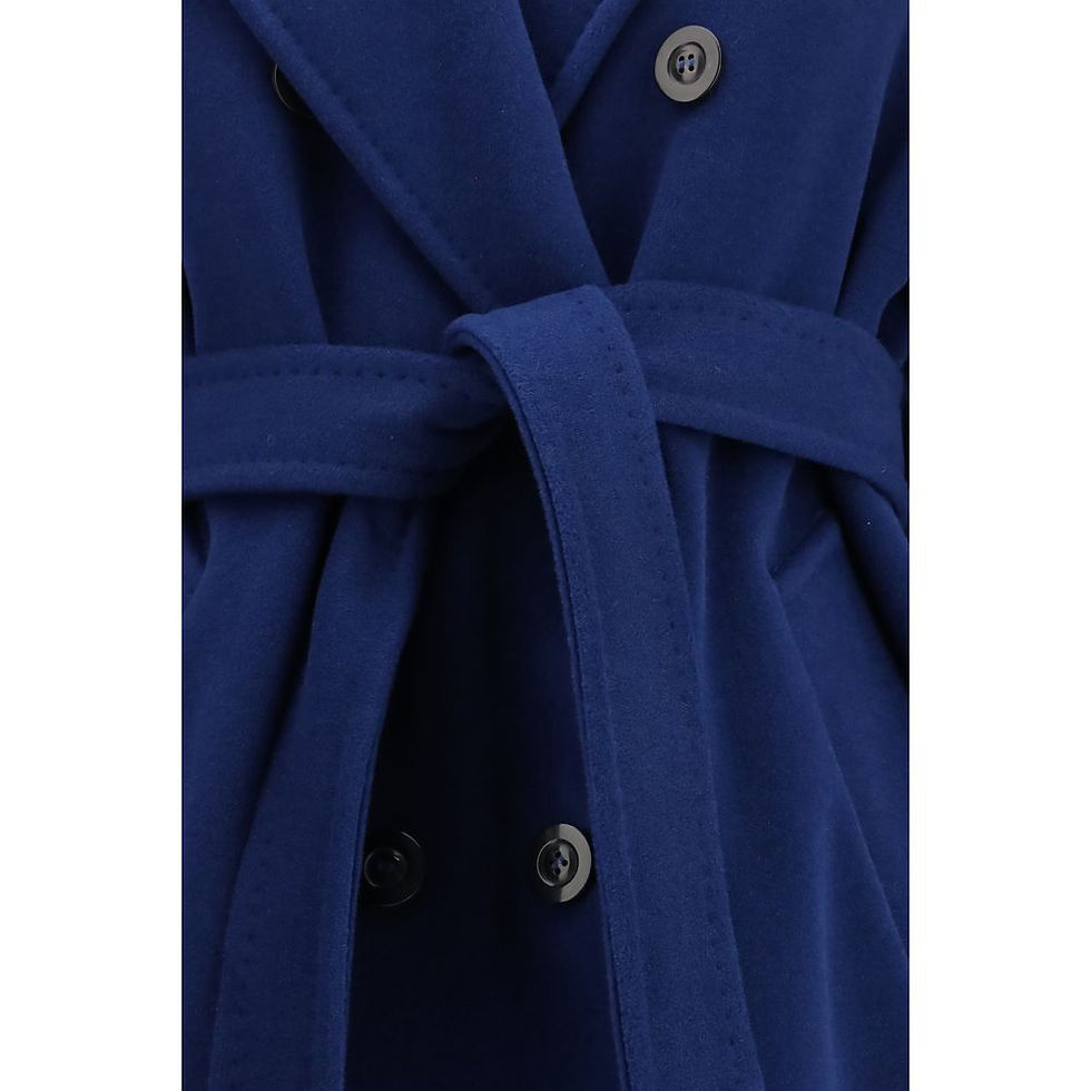 Thumbnail: Max Mara Blue Fleece Wool Coat