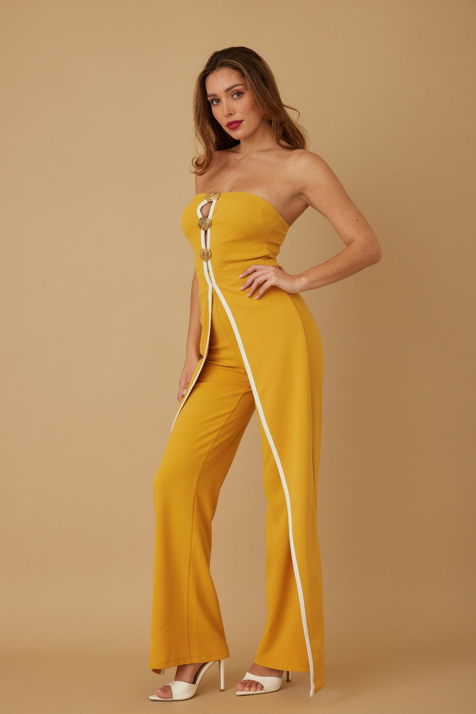 Thumbnail: Double Flap Layer Strapless Jumpsuit          