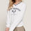 Thumbnail: Long slv v-neck embroidered sweatshirt        