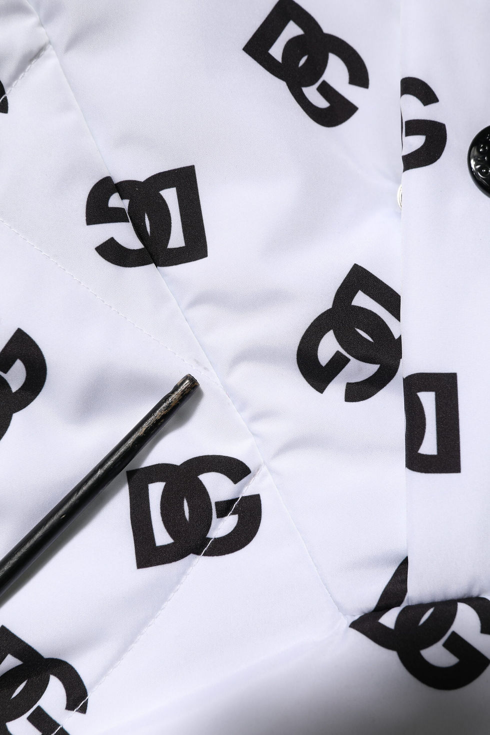 Thumbnail: Dolce & Gabbana White DG Monogram Hooded Quilted Jacket