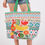 Thumbnail: Fruit Boho Print Pom Pom Fringe Tote Bag