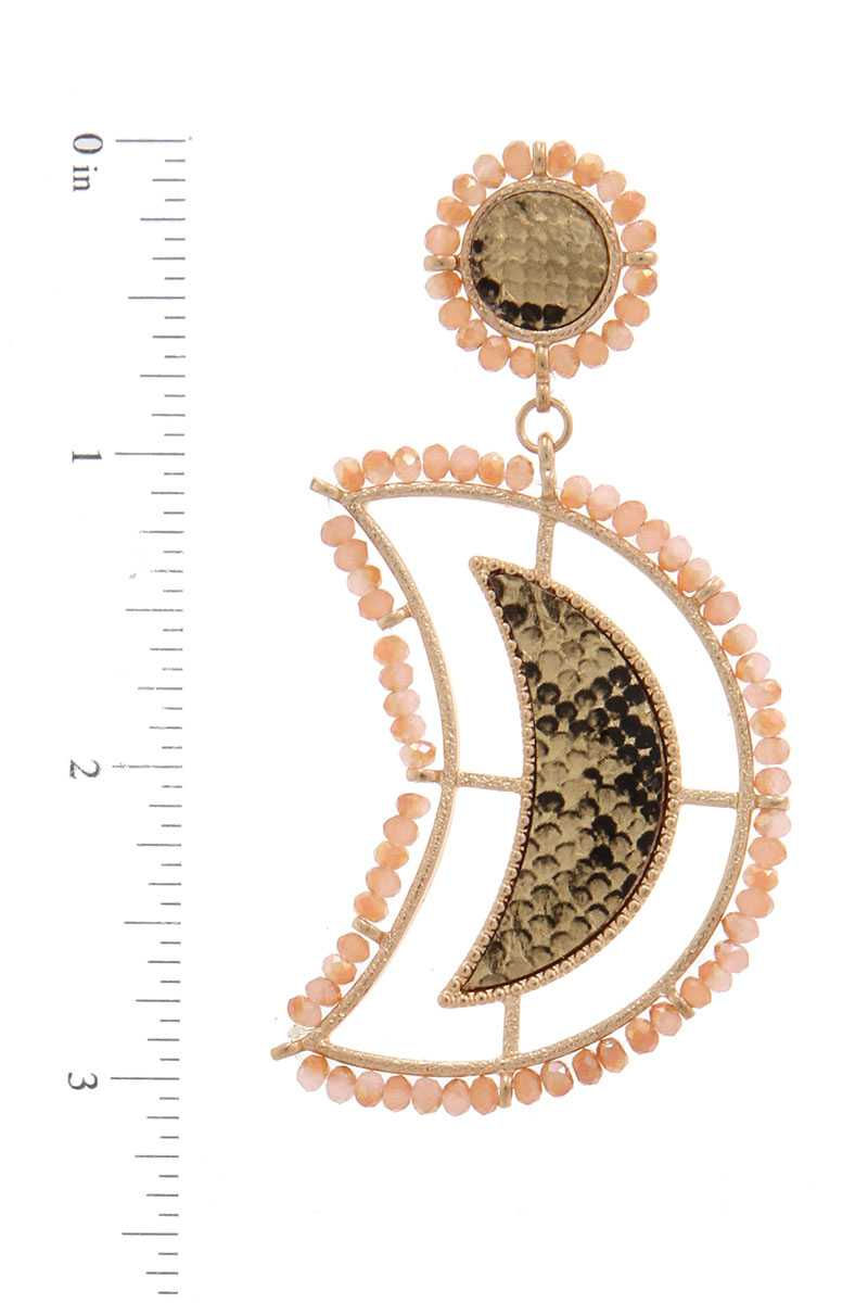 Thumbnail: Beaded Snake Pattern Post Drop Earring