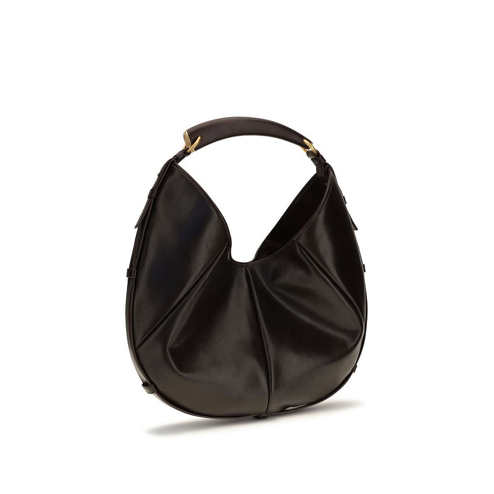 Thumbnail: Saint Laurent Brown Calf Leather Bos Taurus Shoulder Bag