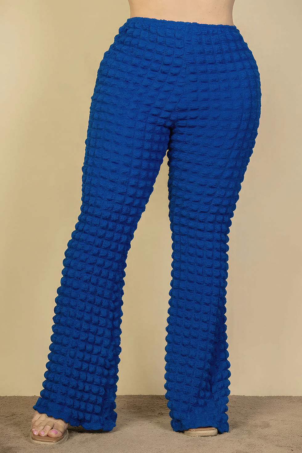 Thumbnail: Plus Size Bubble Fabric Flare Pants    