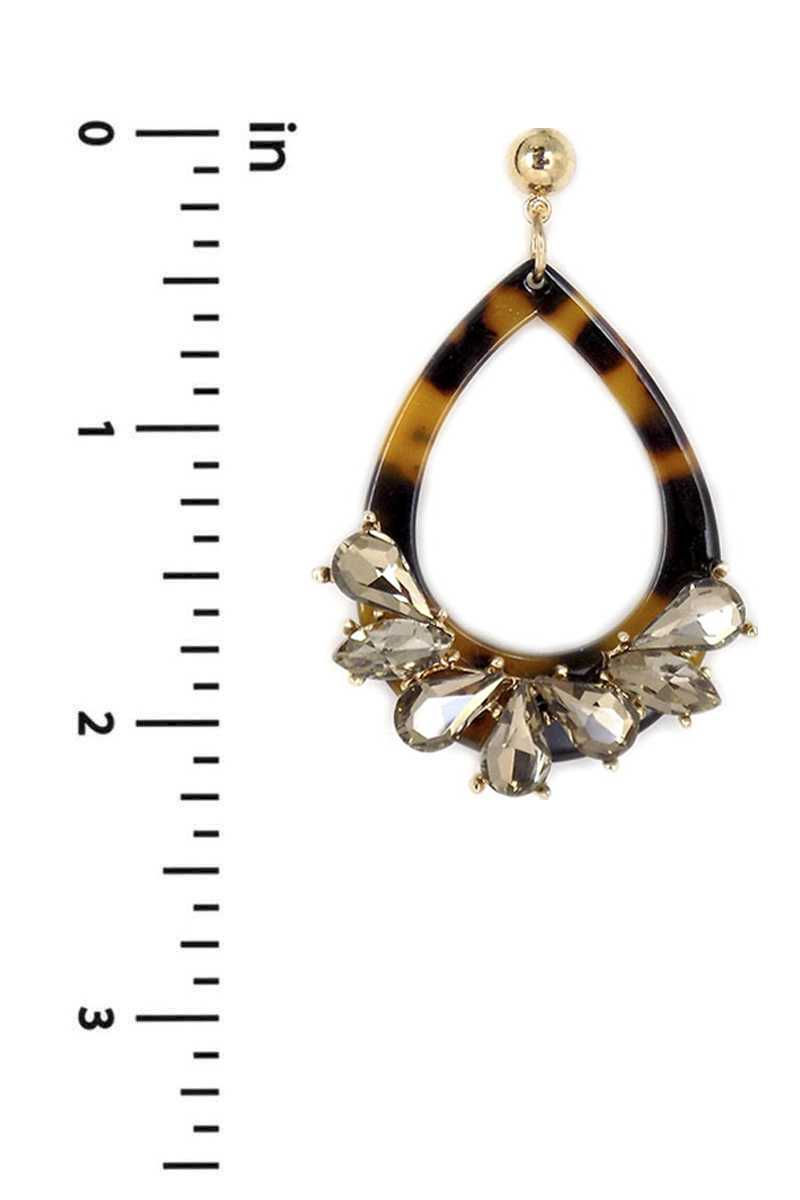 Thumbnail: Acetate Rhinestone Teardrop Dangle Earring