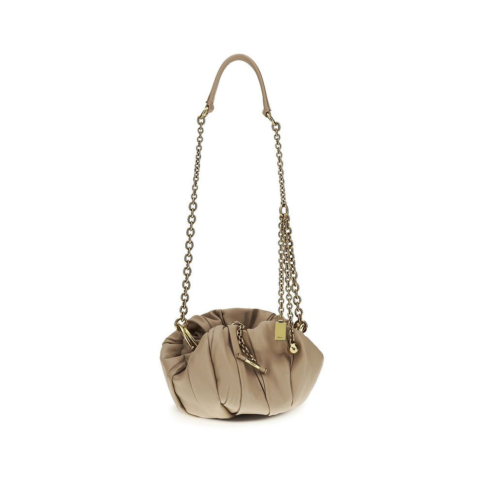 Thumbnail: Chloé Beige Lamb Ovis Aries Aries Shoulder Bag