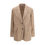 Thumbnail: Brunello Cucinelli Beige Calf Leather Bos Taurus Coat