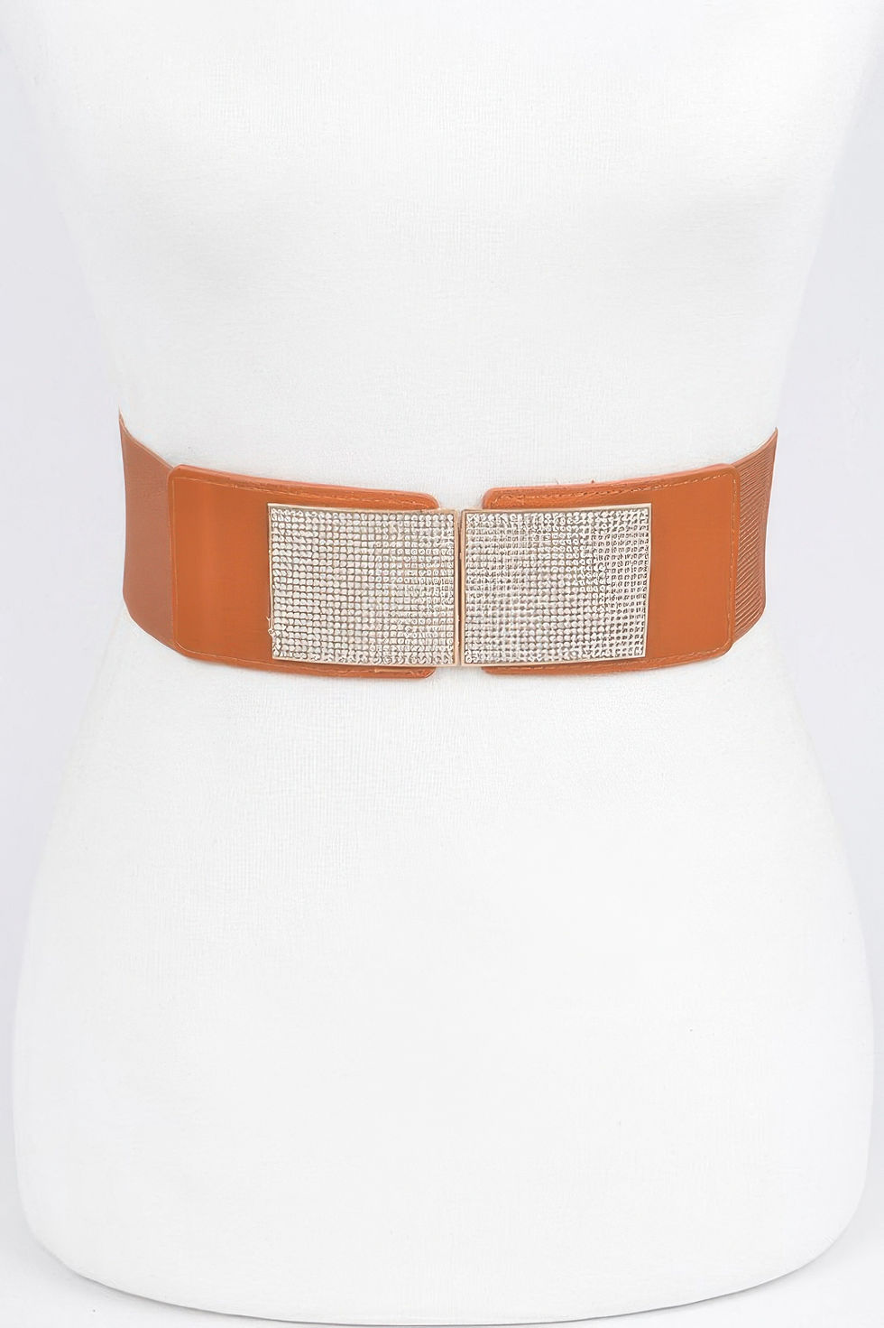Thumbnail: Rhinestone Metal Buckle Stretch Belt