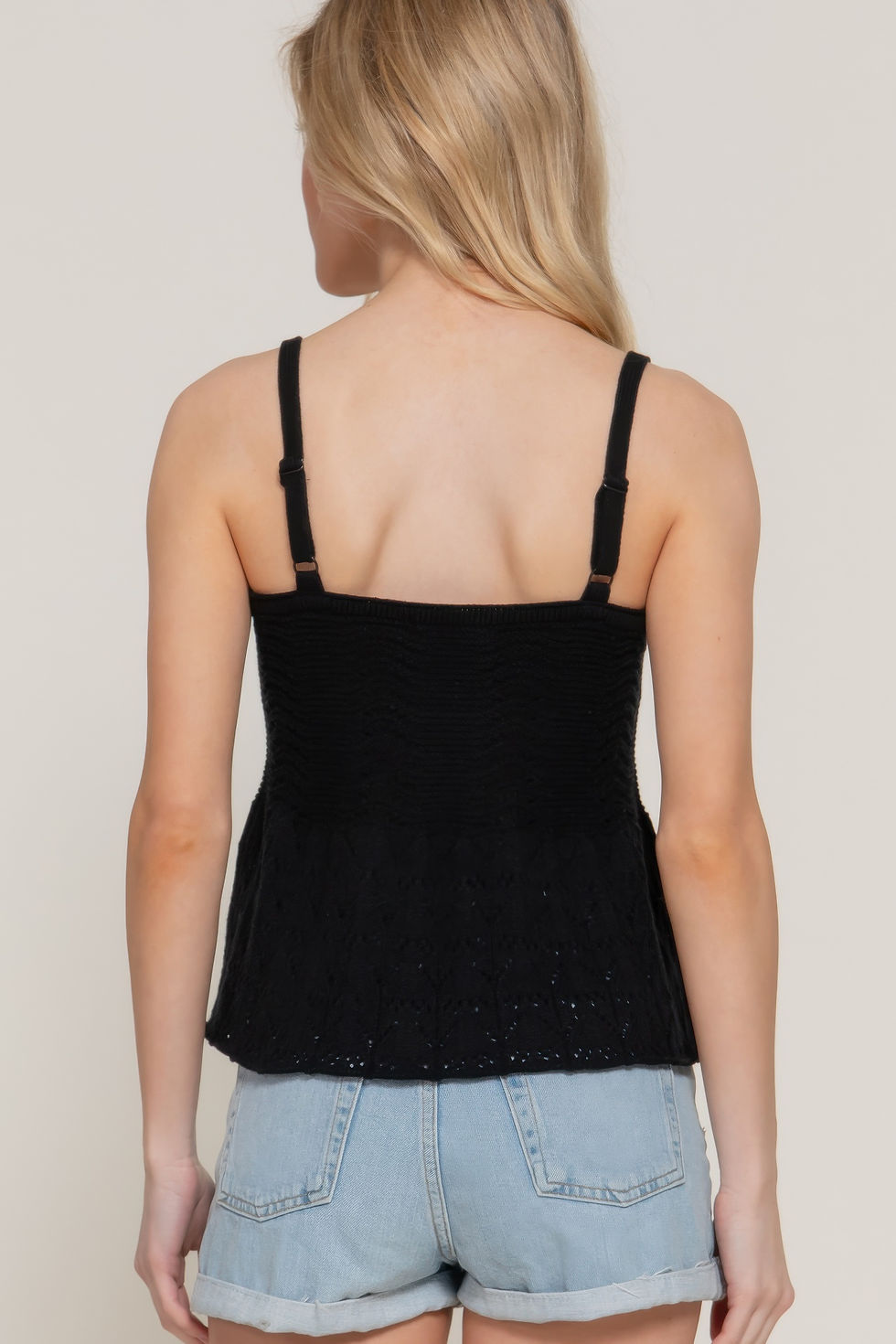 Thumbnail: Flower Trim Detail Pointelle Spring Sweater