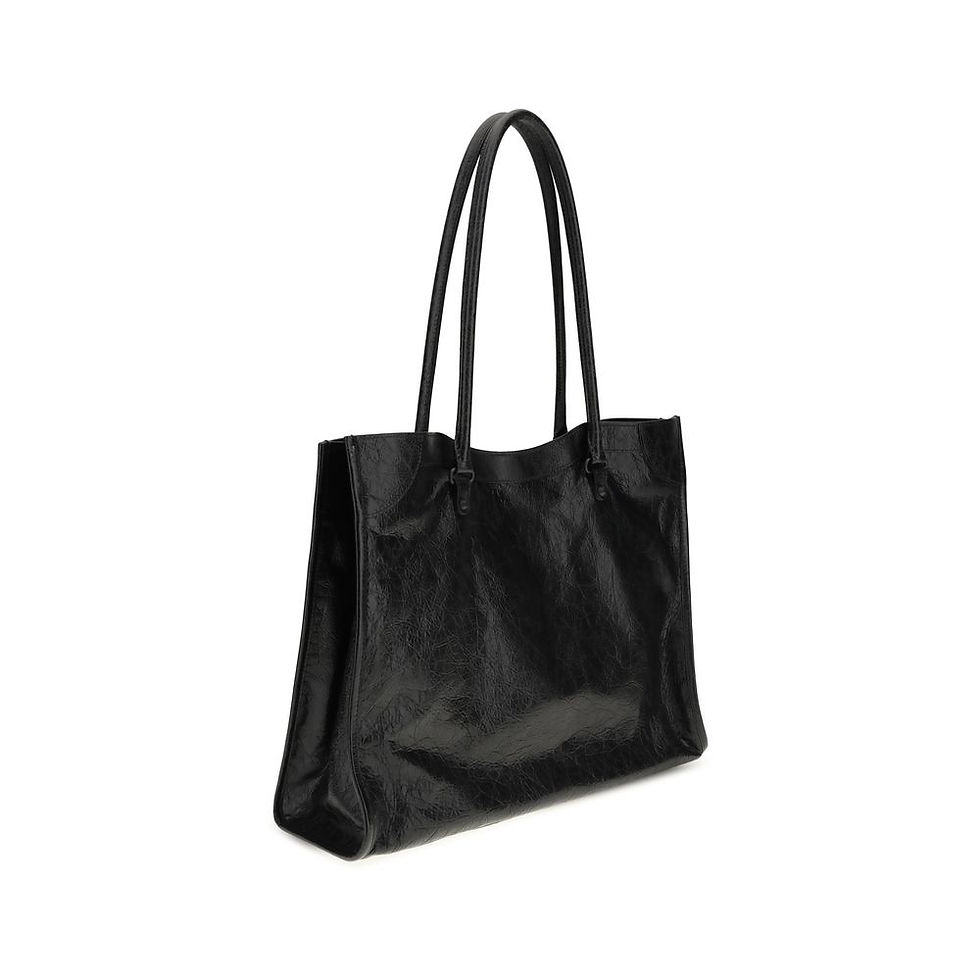 Thumbnail: Balenciaga Black Lamb Ovis Aries Aries Shoulder Bag