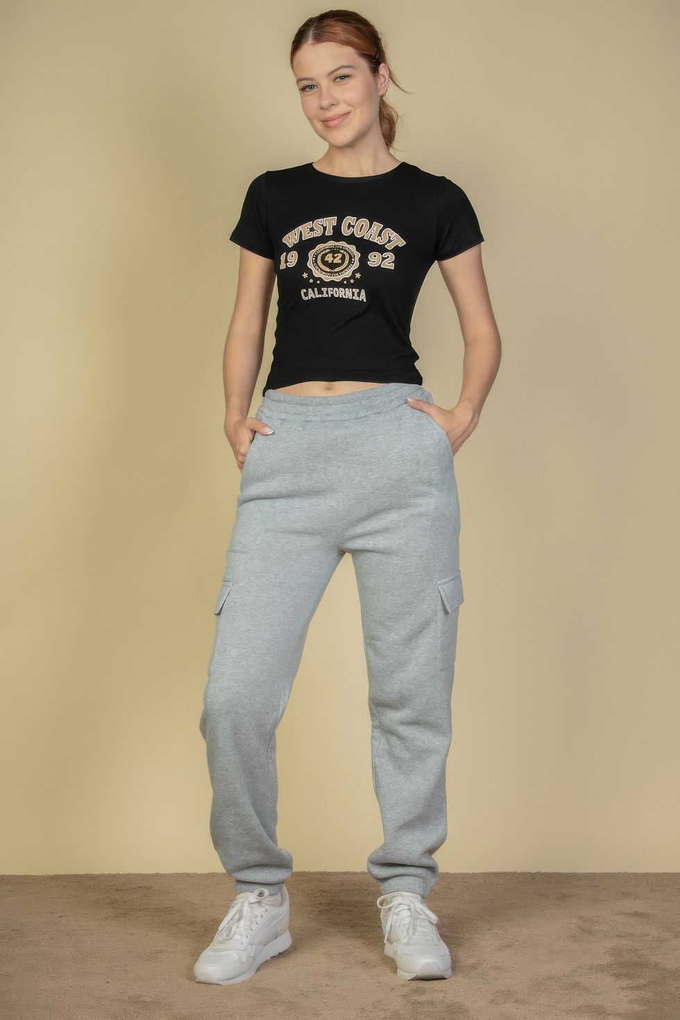 Thumbnail: Side Pocket Drawstring Waist Sweatpants