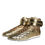 Thumbnail: Dolce & Gabbana Gold Leather Sartoria High Top Sneakers Shoes