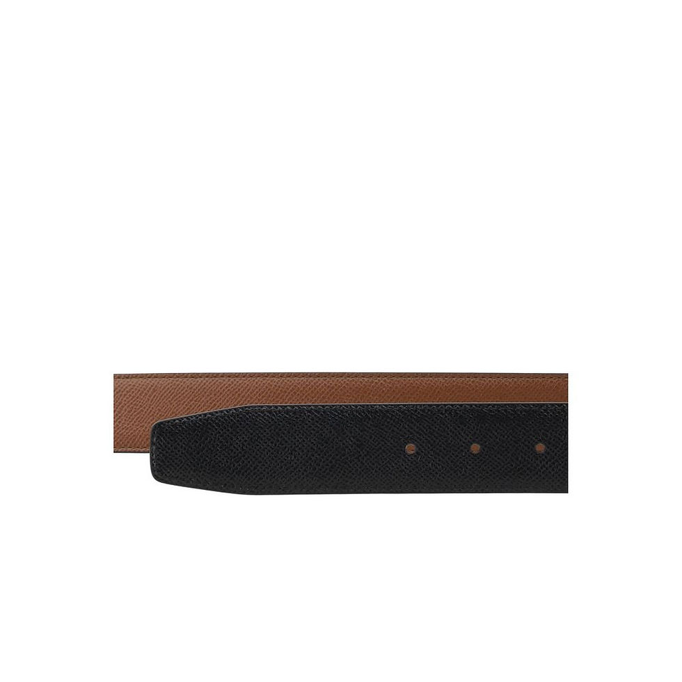 Thumbnail: Ferragamo Brown Calf Leather Bos Taurus Belt