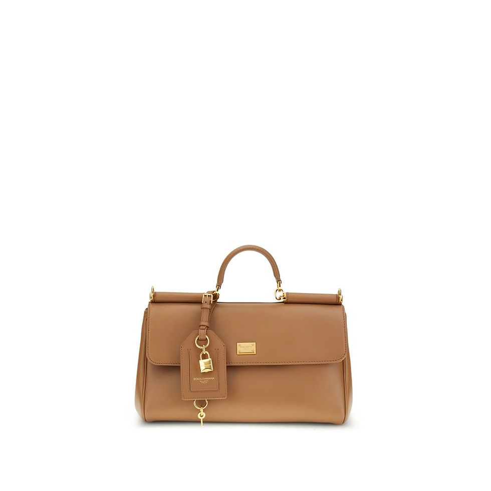 Thumbnail: Dolce & Gabbana Beige Calf Leather Bos Taurus Handbag