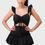 Thumbnail: Sweetheart With Drawstring Bow Cutout Ruffled Flutter Sleeves Mini Dress