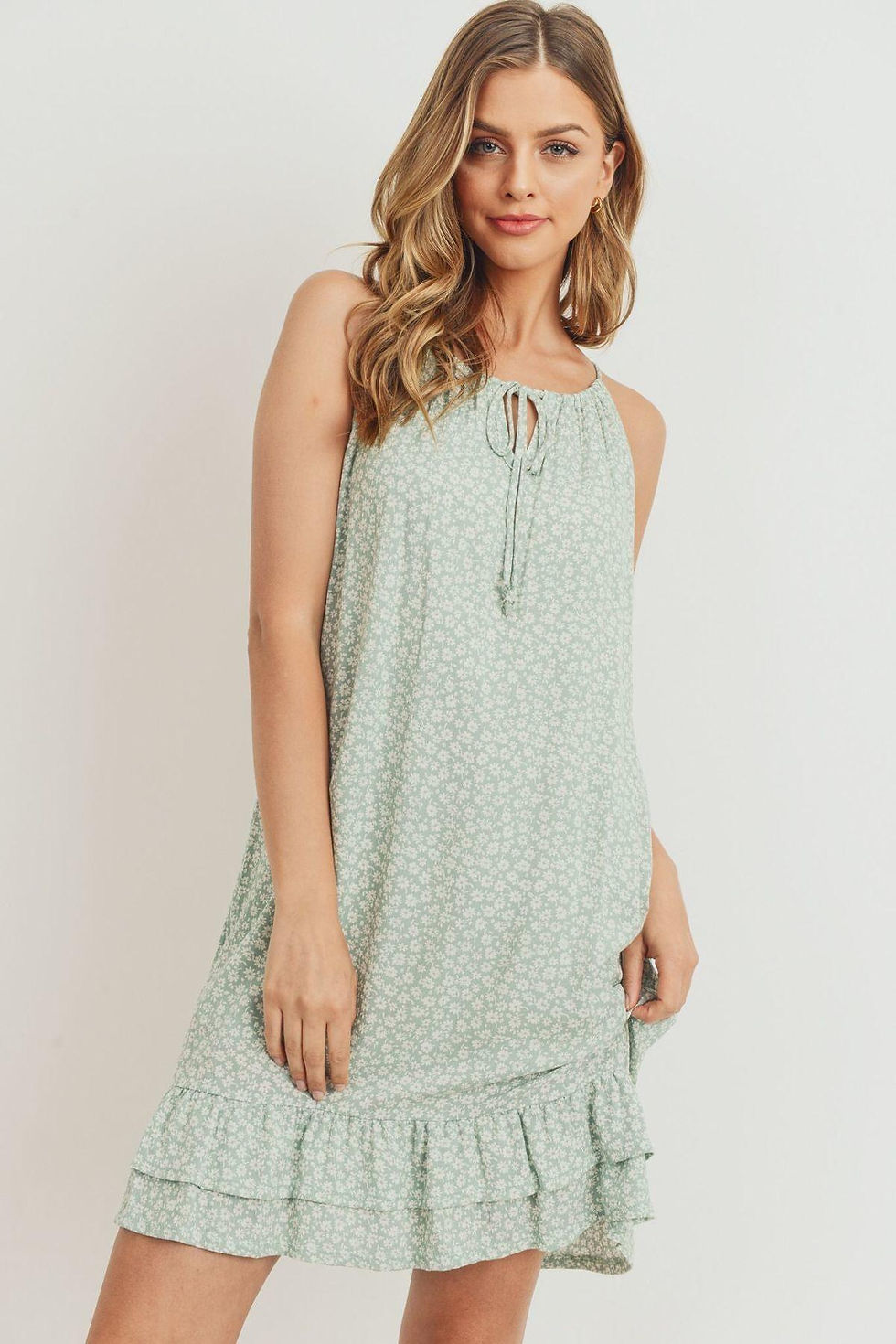 Thumbnail: Ruffled Floral Sleeveless Dress