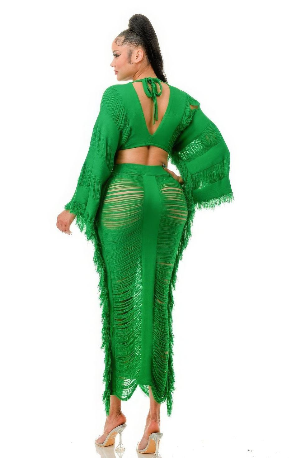 Thumbnail: Distressed Long Skirt Set