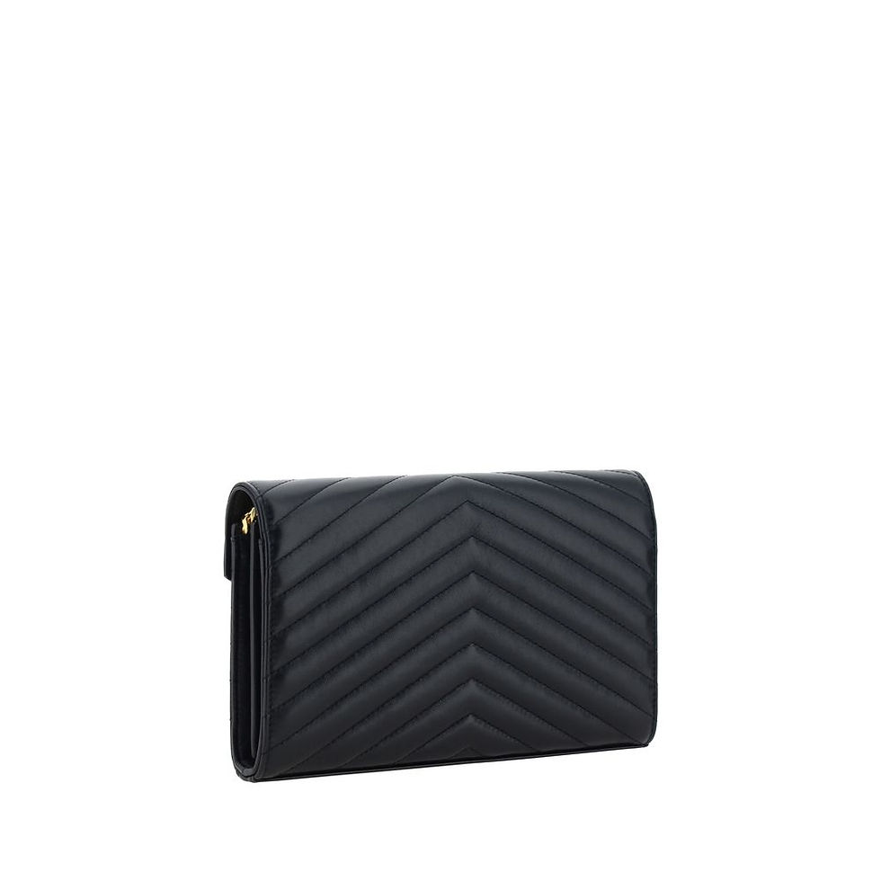 Thumbnail: Saint Laurent Black Calf Leather Bos Taurus Shoulder Bag