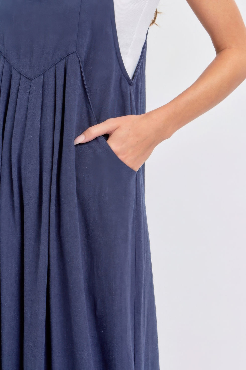 Thumbnail: Adjustable Strap Overall Wide Leg Jumpsuit