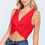 Thumbnail: Sleeveless V-neck Twist Knot Knit Top