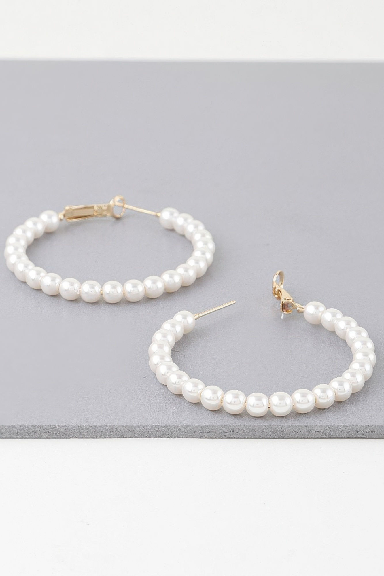 Multi Pearl Hoop Earrings