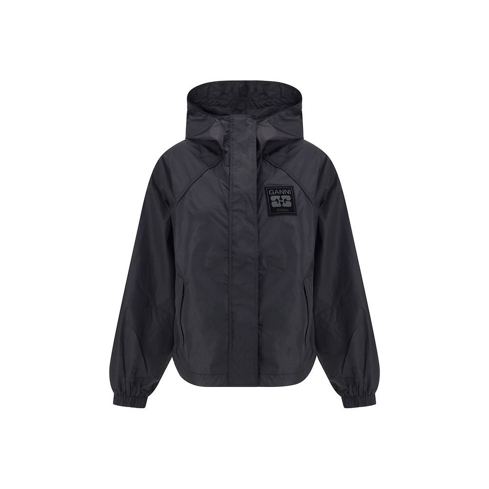 Ganni Black Nylon Shell Jacket
