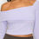 Thumbnail: Bardot ribbed long sleeve crop top
