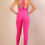 Thumbnail: Halter V Neck Ribbed Bodycon Jumpsuit 