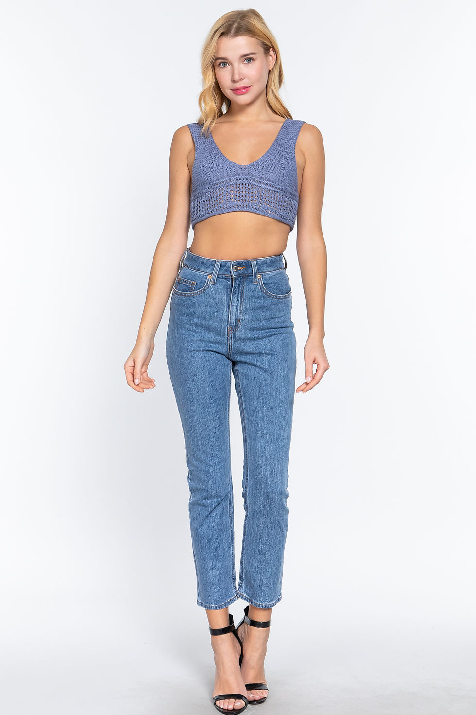 Thumbnail: Textured Crop Sweater Tank Top       