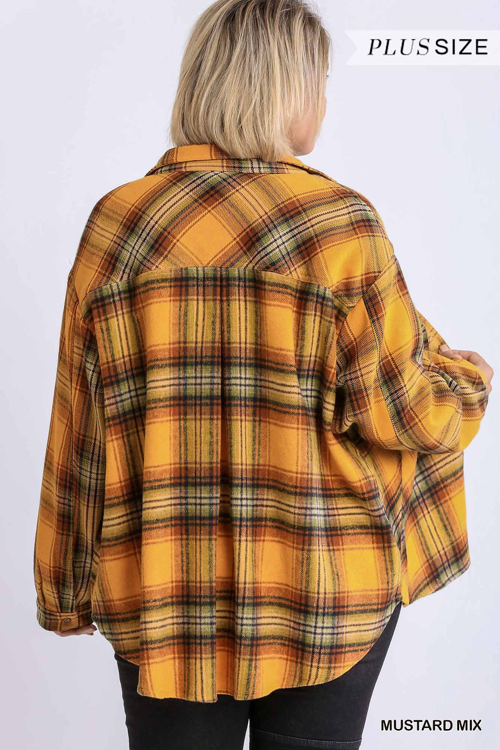 Thumbnail: Plaid Collar Button Down Overshirt With Front Pockets